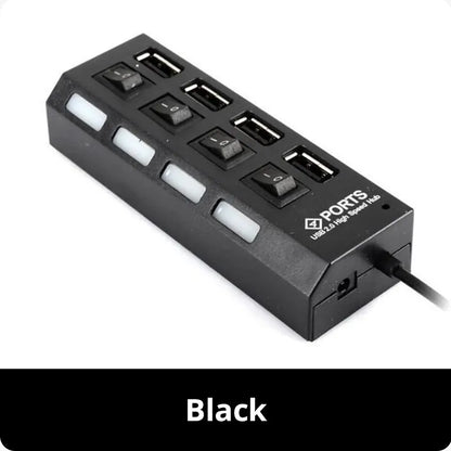 USB Hub 7-in-1 Adapter Multi Ports Use Power Adapter Extensor USB 2.0 PC Computer Accessories Switch USB for Pc Usb Port Laptop