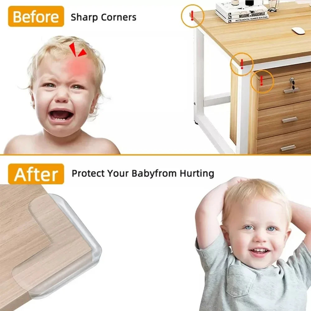 4/8/10/12Pcs Baby Safety Silicone Protector Table Corner Edge Protection Cover Transparent Anti Collision Soft Guard Home Tool
