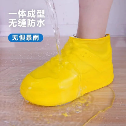 1 Pair Silicone WaterProof Shoe Covers Lip-resistant Rubber Rain Boot Rain Gear Overshoes Accessories for Outdoor Rainy Day
