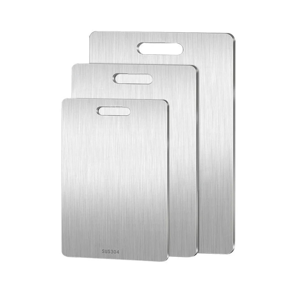 316 Stainless Steel Panel and Chopping Board Kitchen Household Thickened Double Sided Cutting Board Block Kneading Dough Boards
