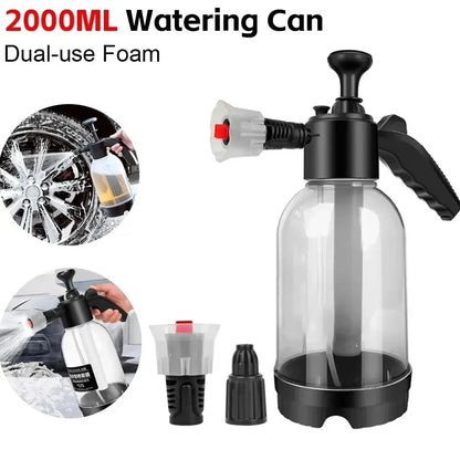 2L Transparent Foam Sprayer Car Wash Hand-Held  Watering Can Air Pressure Sprayer Plastic Disinfection Water Bottle Car Cleaning
