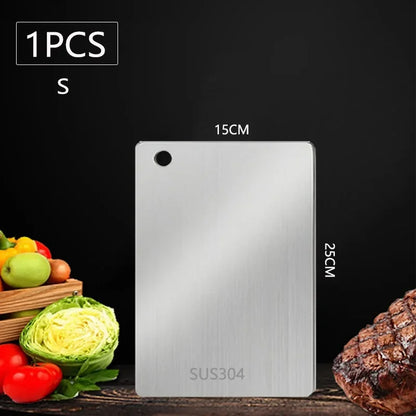 WXCOO 1PCS Stainless Steel Chopping Boards Kitchen Thickened Boards Non Stick Double Sided Fruit Meat Chopping Cutting Boards