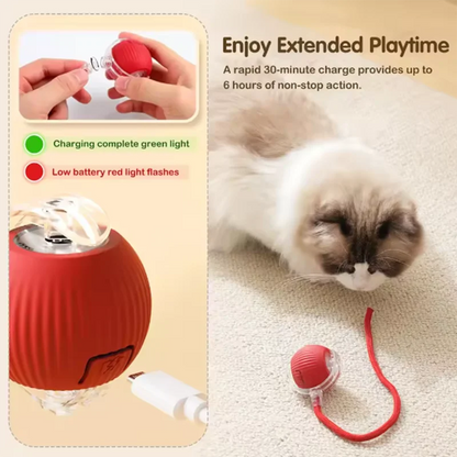 Intelligent interactive cat ball long-lasting and durable easy to clean intelligent obstacle avoidance pet cat and dog toys