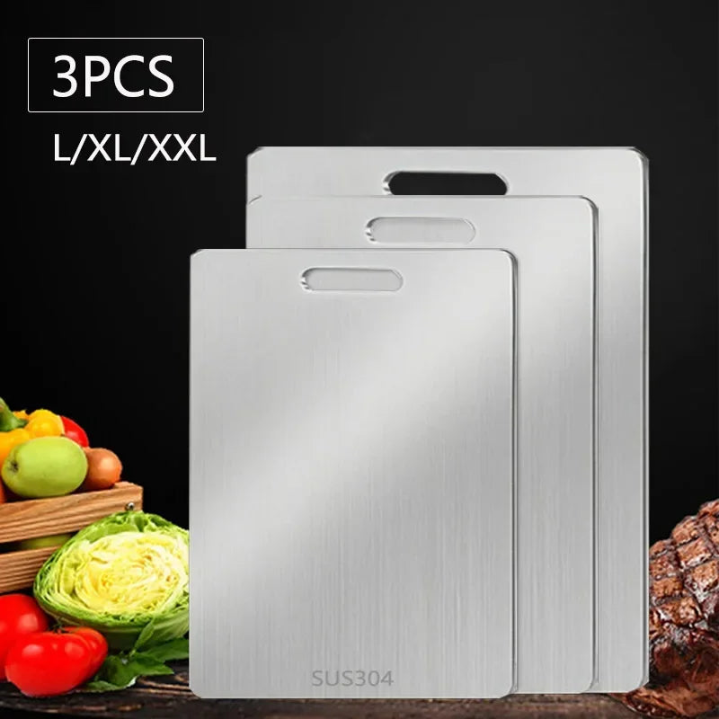 316 Stainless Steel Panel and Chopping Board Kitchen Household Thickened Double Sided Cutting Board Block Kneading Dough Boards