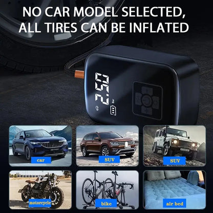150PSI Electric Tire Pump & Multi-Vehicle Air Compressor for Cars/Motorcycles/Bikes/Boats/Sports Balls with Auto-Stop & Fast Inf