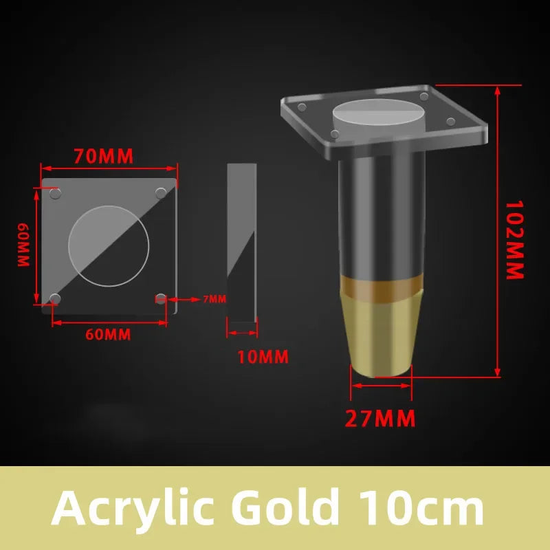 1Pcs 8-20cm Acrylic Furniture Legs Transparent Replacement Sofa Feet Hardware Accessories for Coffee Table Dresser Cabinet Feet