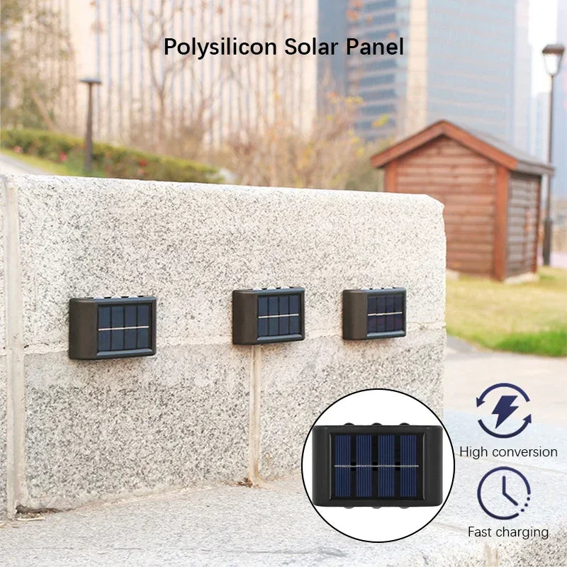 Solar LED Light, Outdoor Waterproof Wall Lamp, Dusk to Dawn Fence Lighting for Summer Garden Yard Porch Walkway Camping Home Dec