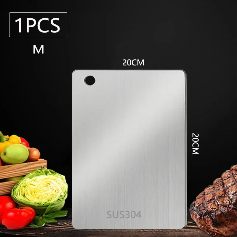 WXCOO 1PCS Stainless Steel Chopping Boards Kitchen Thickened Boards Non Stick Double Sided Fruit Meat Chopping Cutting Boards