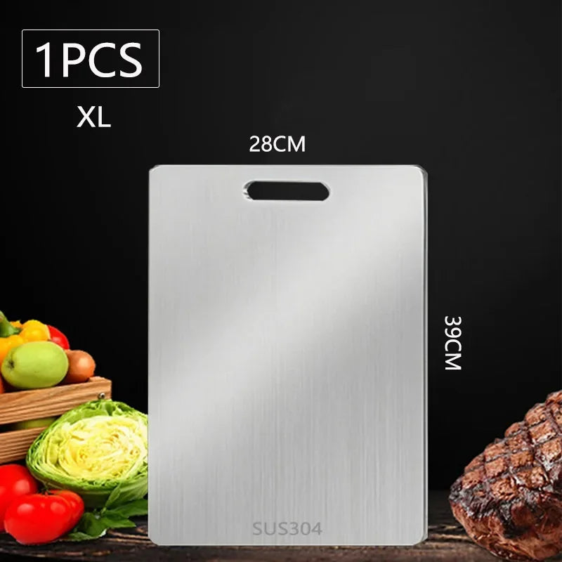 WXCOO 1PCS Stainless Steel Chopping Boards Kitchen Thickened Boards Non Stick Double Sided Fruit Meat Chopping Cutting Boards