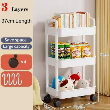 Hot Household Trolley Multi-layer Small Cart Storage Rack Baby Articles Storages Portability Simplicity Storage Cart With Wheels