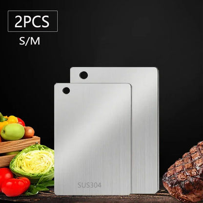316 Stainless Steel Panel and Chopping Board Kitchen Household Thickened Double Sided Cutting Board Block Kneading Dough Boards