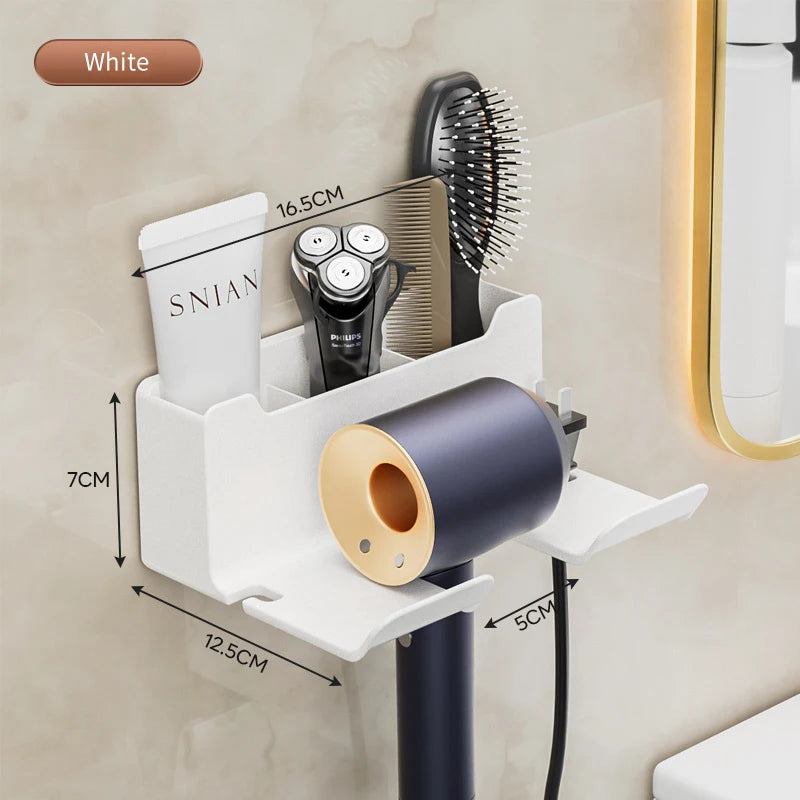 Bathroom Shelf Dryer Cradle Wall Shelves Hair Dryer Holder Shower Hairdryer Organizer Box Toilet Blower Holder Shelf Bathroom