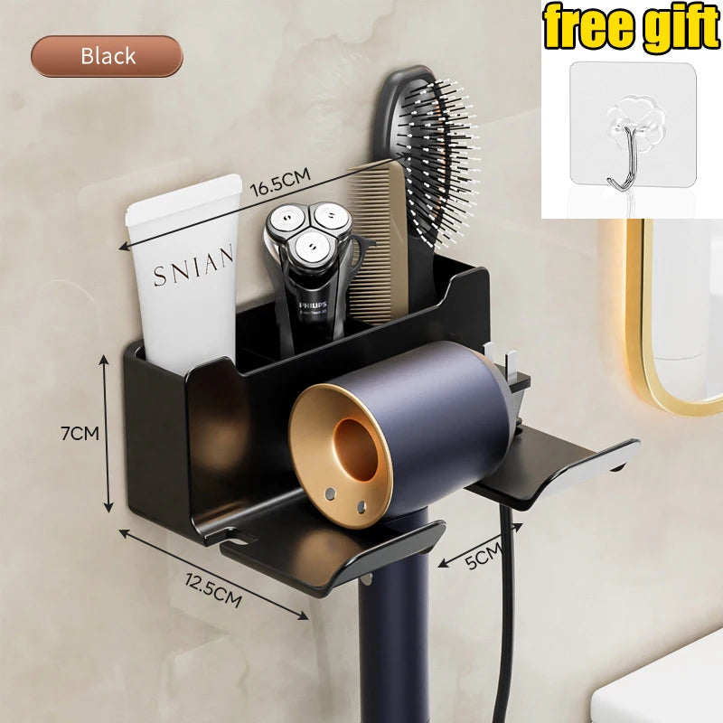 Bathroom Shelf Dryer Cradle Wall Shelves Hair Dryer Holder Shower Hairdryer Organizer Box Toilet Blower Holder Shelf Bathroom