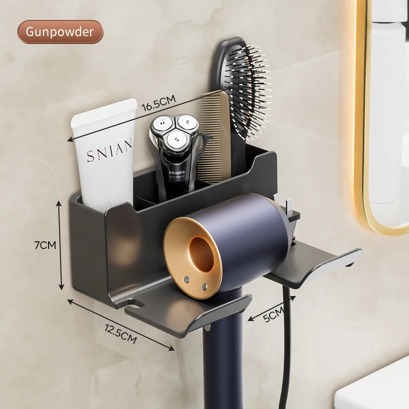 Bathroom Shelf Dryer Cradle Wall Shelves Hair Dryer Holder Shower Hairdryer Organizer Box Toilet Blower Holder Shelf Bathroom