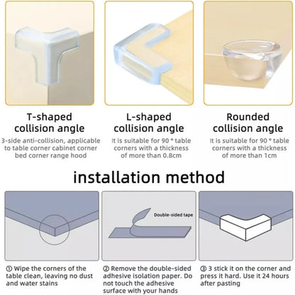 4/8/10/12Pcs Baby Safety Silicone Protector Table Corner Edge Protection Cover Transparent Anti Collision Soft Guard Home Tool