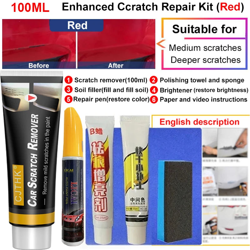 Car Scratch Remover Paint Care Tools Auto Remover Scratches Repair Polishing Auto Body Grinding Compound Anti Scratch Wax R1