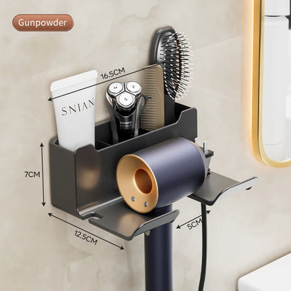 Bathroom Shelf Dryer Cradle Wall Shelves Hair Dryer Holder Shower Hairdryer Organizer Box Toilet Blower Holder Shelf Bathroom