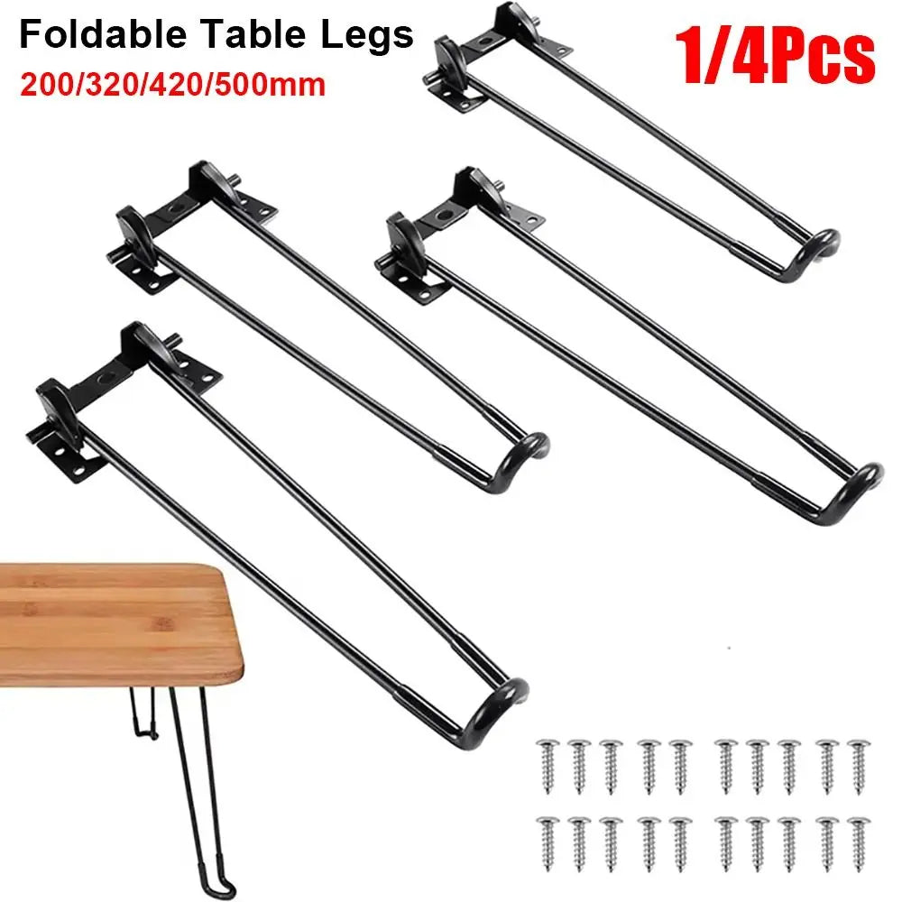 1/4Pcs 200/320/420/500mm Foldable Table Legs Metal DIY Support Furniture Legs Folding Table Replacement Legs