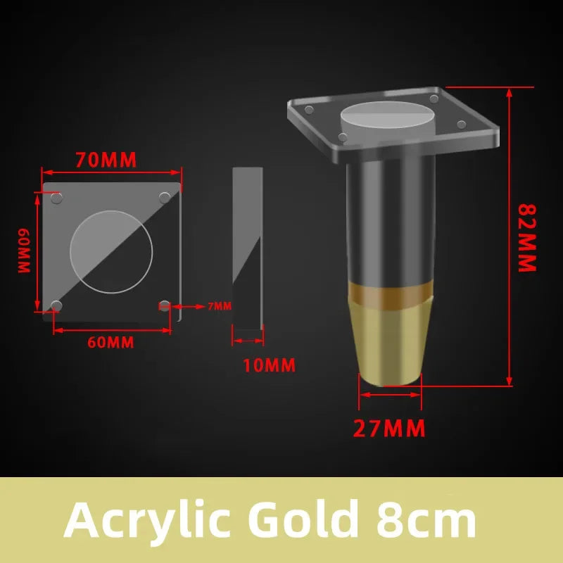 1Pcs 8-20cm Acrylic Furniture Legs Transparent Replacement Sofa Feet Hardware Accessories for Coffee Table Dresser Cabinet Feet