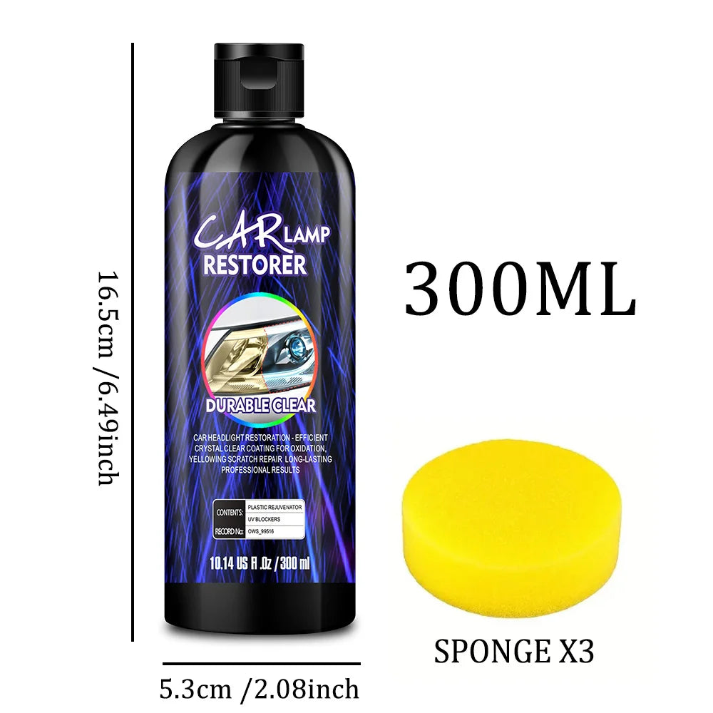 Car Headlight Restoration Polishing Kits Headlamp Scratch Remover Repair Cleaning Paste Remove Oxidation Headlight Polish Liquid